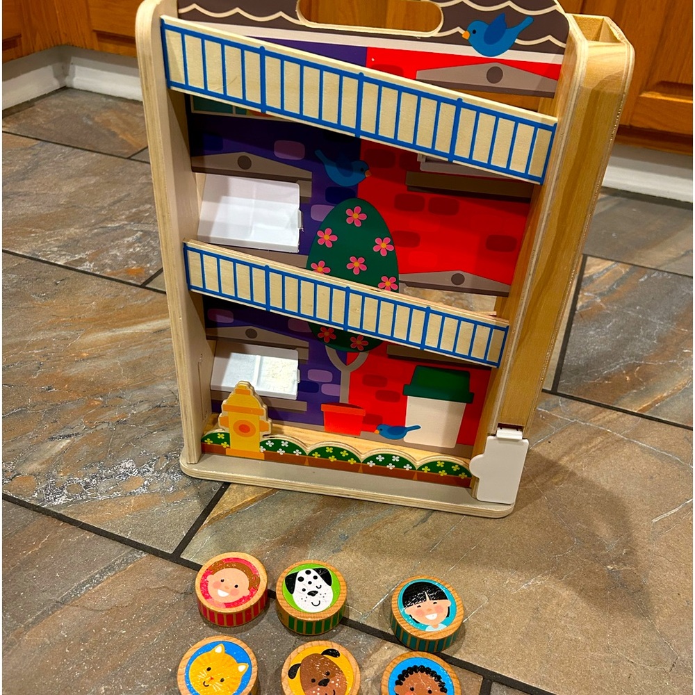 Melissa & Doug GO Tots Montessori Wooden House Tumble with 6 Disks
